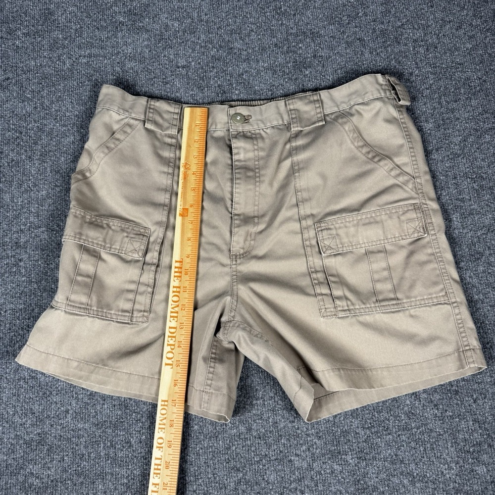 Vintage Weekender Shorts Mens 38 Tan Cotton 90s Dad Shorts Cargo Y2K Khaki Beige - Picture 4 of 7